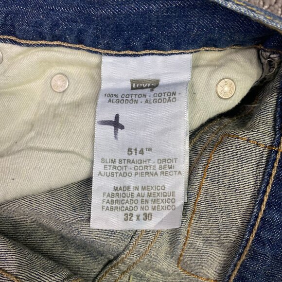 NWT Levi's 514 Slim Straight Jeans Men's 32 x 30 Measures 33 x 30 Cotton Blue - Picture 8 of 14
